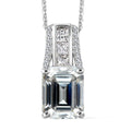 Moissanite (Oct 10x8mm) Pendant Necklace (20 Inches) in Platinum Over Sterling Silver 4.10 ctw - Sticky add to cart bar