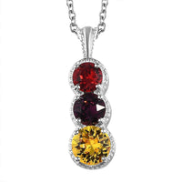 Designer Premium Multi Color Austrian Crystal Pendant in Sterling Silver with Stainless Steel Chain 20 Inches