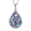 Tanzanite and Multi Gemstone Cocktail Pendant Necklace 20 Inches in Platinum Over Sterling Silver 3.90 ctw - Sticky add to cart bar