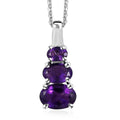 African Amethyst Pendant Necklace (20 Inches) in Platinum Over Sterling Silver 1.35 ctw - Sticky add to cart bar