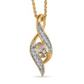 Golden Tanzanite and White Zircon Pendant Necklace 20 Inches in Vermeil Yellow Gold Over Sterling Silver 0.40 ctw - Sticky add to cart bar