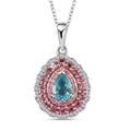 Betroka Blue Apatite and Multi Gemstone Cocktail Pendant Necklace 20 Inches in Platinum Over Sterling Silver 1.65 ctw - Sticky add to cart bar