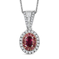 TLV Ceylon Blue Sapphire, Moissanite Halo Pendant Necklace (20 Inches) in Platinum Over Sterling Silver 1.35 ctw - Sticky add to cart bar
