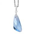 Aquamarine Crystal Pendant in Sterling Silver with Stainless Steel Necklace 20 Inches - Sticky add to cart bar