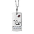 Orissa Rhodolite Garnet, Moissanite Capricorn Zodiac Pendant Necklace (20 Inches) in Platinum Over Sterling Silver 0.15 ctw - Sticky add to cart bar