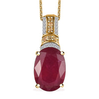 Niassa Ruby (FF) and Multi Gemstone Pendant Necklace 20 Inches in Vermeil Yellow Gold Over Sterling Silver 8.50 ctw