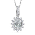 White Topaz Pendant Necklace 20 Inches in Platinum Over Sterling Silver 3.20 ctw - Sticky add to cart bar