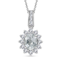 White Topaz Pendant Necklace 20 Inches in Platinum Over Sterling Silver 3.20 ctw