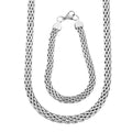 Mesh Chain Bracelet (7.50In) and Necklace 20 Inches in Stainless Steel - Sticky add to cart bar