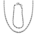 Stainless Steel Rope Chain Bracelet (7.50In) and Necklace 20 Inches - Sticky add to cart bar