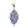 Tanzanite Elongated Pendant Necklace 20 Inches in 14K YG Over and Platinum Over Sterling Silver 4.65 ctw - Sticky add to cart bar