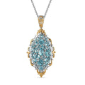 Madagascar Paraiba Apatite Pendant Necklace 20 Inches in Vermeil YG and Platinum Over Sterling Silver 5.10 ctw - Sticky add to cart bar