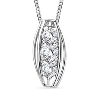 Moissanite Pendant 1.58 ctw Necklace in Platinum Over Sterling Silver 18 Inches