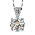 Strontium Titanate and Moissanite Pendant Necklace 20 Inches in Platinum Over Sterling Silver 5.90 ctw - Sticky add to cart bar