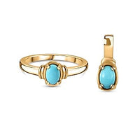 Sleeping Beauty Turquoise 0.85 ctw Ring in Vermeil Yellow Gold Over Sterling Silver (Size 11.5)
