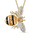 GP Trionfo Nature's Collection Brazilian Citrine and Multi Gemstone 4.90 ctw Bee Pendant Necklace in Vermeil Yellow Gold Over Sterling Silver 20 Inches - Sticky add to cart bar