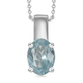 Aqua Kyanite Solitaire Pendant Necklace 20 Inches in Platinum Over Sterling Silver 1.40 ctw - Sticky add to cart bar