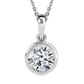 Moissanite 1.80 ctw Pendant Necklace 20 Inches in Platinum Over Sterling Silver - Sticky add to cart bar