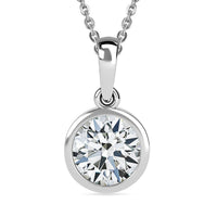 Moissanite 1.80 ctw Pendant Necklace 20 Inches in Platinum Over Sterling Silver