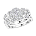 By Tony Diniz Designer Closeout 14K White Gold Diamond (G-H, SI) Set of 3 Ring (Size 7.0) 1.00 ctw - Sticky add to cart bar