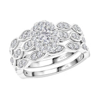 By Tony Diniz Designer Closeout 14K White Gold Diamond (G-H, SI) Set of 3 Ring (Size 7.0) 1.00 ctw