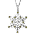 Simulated Diamond Snowflake Pendant in Sterling Silver with Stainless Steel Necklace 20 Inches 0.75 ctw - Sticky add to cart bar