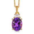 AAA Moroccan Amethyst and Moissanite Pendant Necklace 20 Inches in Vermeil Yellow Gold Over Sterling Silver 2.20 ctw - Sticky add to cart bar