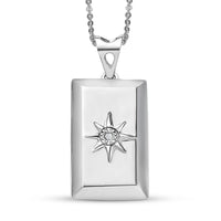 Diamond Accent Bar Pendant Necklace 20 Inches in Platinum Over Sterling Silver