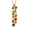 Multi-Tourmaline and White Zircon Bubble Pendant Necklace 20 Inches in Vermeil Yellow Gold Over Sterling Silver 1.70 ctw - Sticky add to cart bar