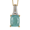 Premium Grandidierite and White Zircon Pendant Necklace 20 Inches in Vermeil Yellow Gold Over Sterling Silver 3.60 ctw - Sticky add to cart bar