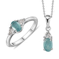 Premium Grandidierite Ring and Pendant Necklace 20 Inches in Platinum Over Sterling Silver 1.25 ctw - Sticky add to cart bar