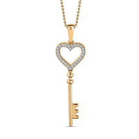 Moissanite Pendant Necklace (20 Inches) in Vermeil YG Over Sterling Silver 0.20 ctw