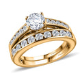Set of 2 Moissanite 1.50 ctw Stackable Ring in Vermeil Yellow Gold Over Sterling Silver - Sticky add to cart bar