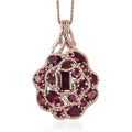 GP Italian Garden Collection Premium Orissa Rhodolite Garnet 6.75 ctw Pendant Necklace 20 Inches in Vermeil Rose Gold Over Sterling Silver - Sticky add to cart bar