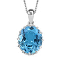Sky Blue Topaz 8.80 ctw Pendant Necklace in Platinum Over Sterling Silver 20 Inches - Sticky add to cart bar