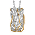 Diamond Accent Pendant Necklace 20 Inches in Vermeil Yellow Gold and Platinum Over Sterling Silver - Sticky add to cart bar