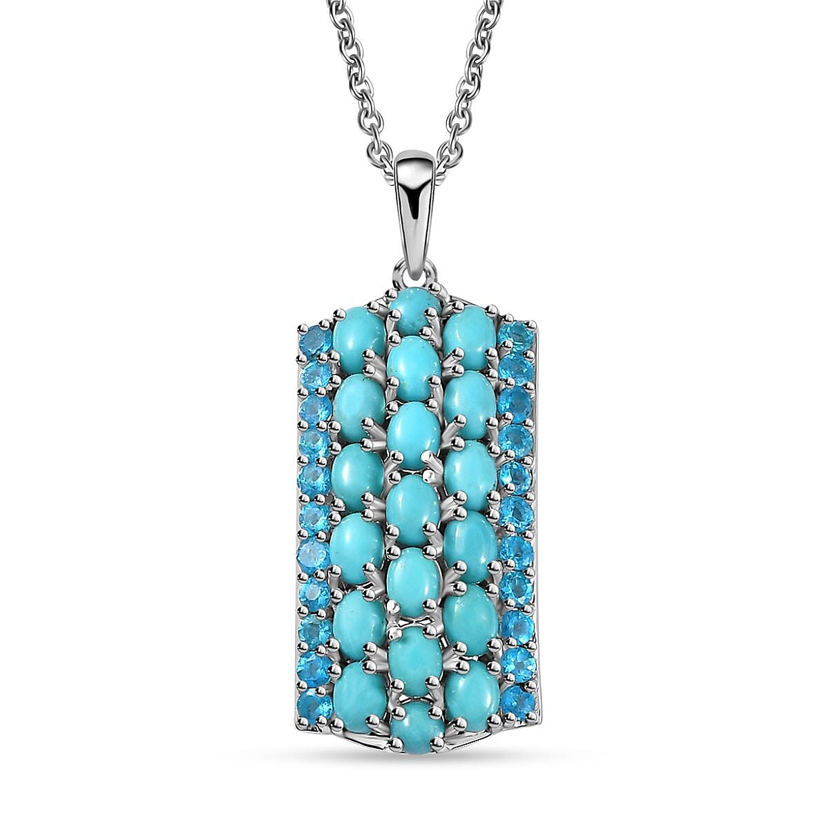TLV Premium Ethiopian Welo Opal, Multi Gemstone Pendant Necklace (20 Inches) in Platinum Over Sterling Silver 2.90 ctw