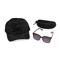 Set of 2 Black UV400 Polarized Sunglasses and Rhinestone Sparkle Cap - Sticky add to cart bar
