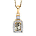 AAA Turkizite and White Zircon Halo Pendant Necklace 20 Inches in Vermeil Yellow Gold Over Sterling Silver 1.10 ctw - Sticky add to cart bar