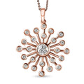 Moissanite Pendant Necklace 20 Inches in Vermeil Rose Gold Over Sterling Silver 1.50 ctw - Sticky add to cart bar