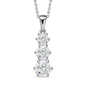 One Time Only Moissanite (Rnd 7mm) Pendant Necklace (20 Inches) in Platinum Over Sterling Silver 2.40 ctw - Sticky add to cart bar