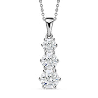 One Time Only Moissanite (Rnd 7mm) Pendant Necklace (20 Inches) in Platinum Over Sterling Silver 2.40 ctw