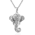 Elephant Pendant in Platinum Over Sterling Silver 4.10 Grams with Stainless Steel Necklace 20 Inches 6.15 Grams - Sticky add to cart bar
