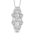 Moissanite Pendant Necklace 18 Inches in Rhodium Over Sterling Silver 1.10 ctw - Sticky add to cart bar