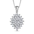 TLV Moissanite (Rnd 6.5mm) Pendant Necklace (18 Inches) in Platinum Over Sterling Silver 2.80 ctw - Sticky add to cart bar