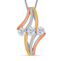 White Moissanite Pendant Necklace 18 Inches in 14K Yellow, Rose Gold and Rhodium Over Sterling Silver 0.70 ctw - Sticky add to cart bar