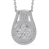 Diamond Pendant Necklace 20 Inches in Platinum Over Sterling Silver 0.75 ctw