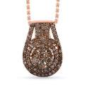 Natural Champagne Diamond Cocktail Pendant Necklace 20 Inches in Vermeil Rose Gold Over Sterling Silver 0.75 ctw - Sticky add to cart bar
