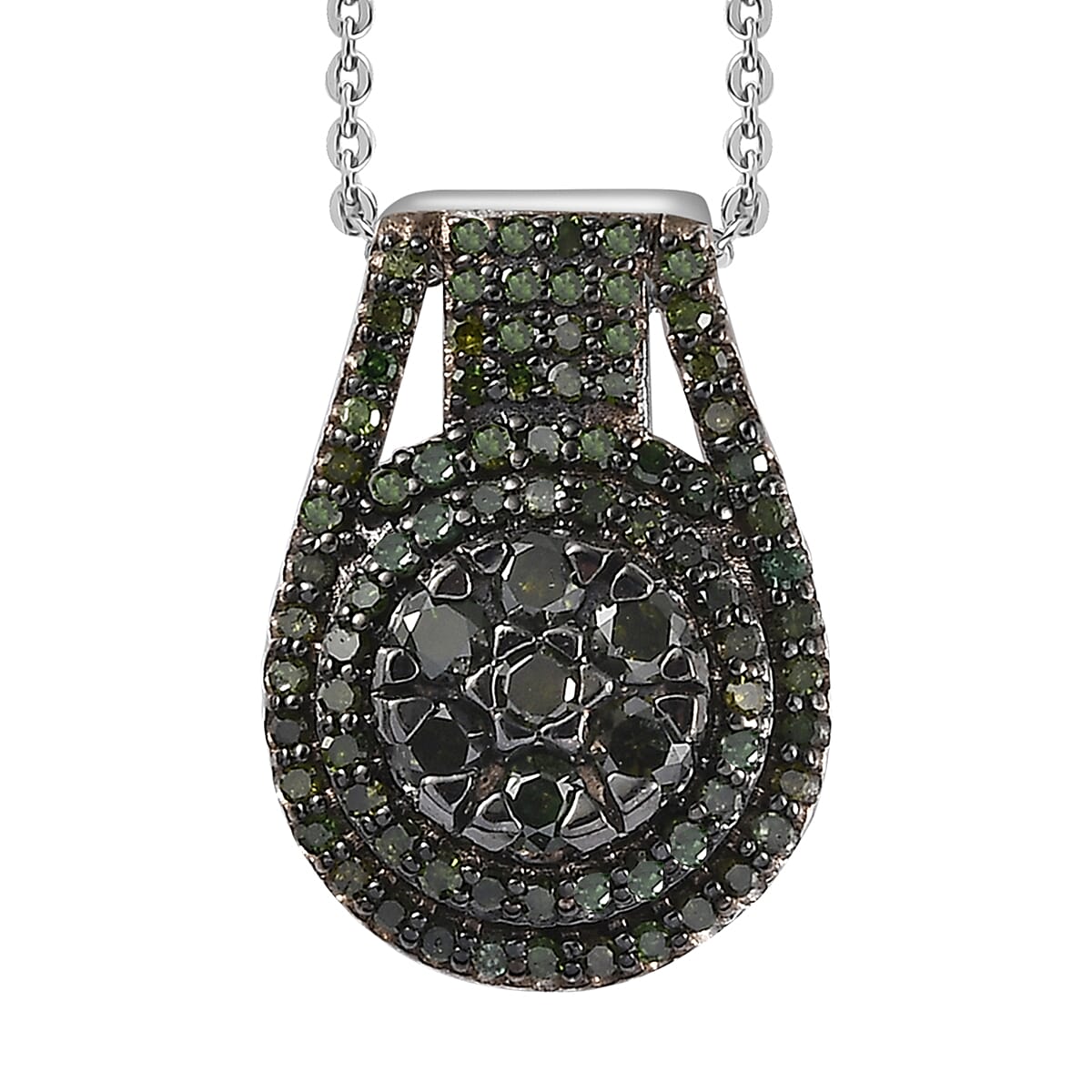 Diamond Pendant Necklace 20 Inches in Platinum Over Sterling Silver 0.75 ctw