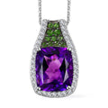 Moroccan Amethyst and Multi Gemstone Pendant Necklace 20 Inches in Platinum Over Sterling Silver 6.00 ctw - Sticky add to cart bar